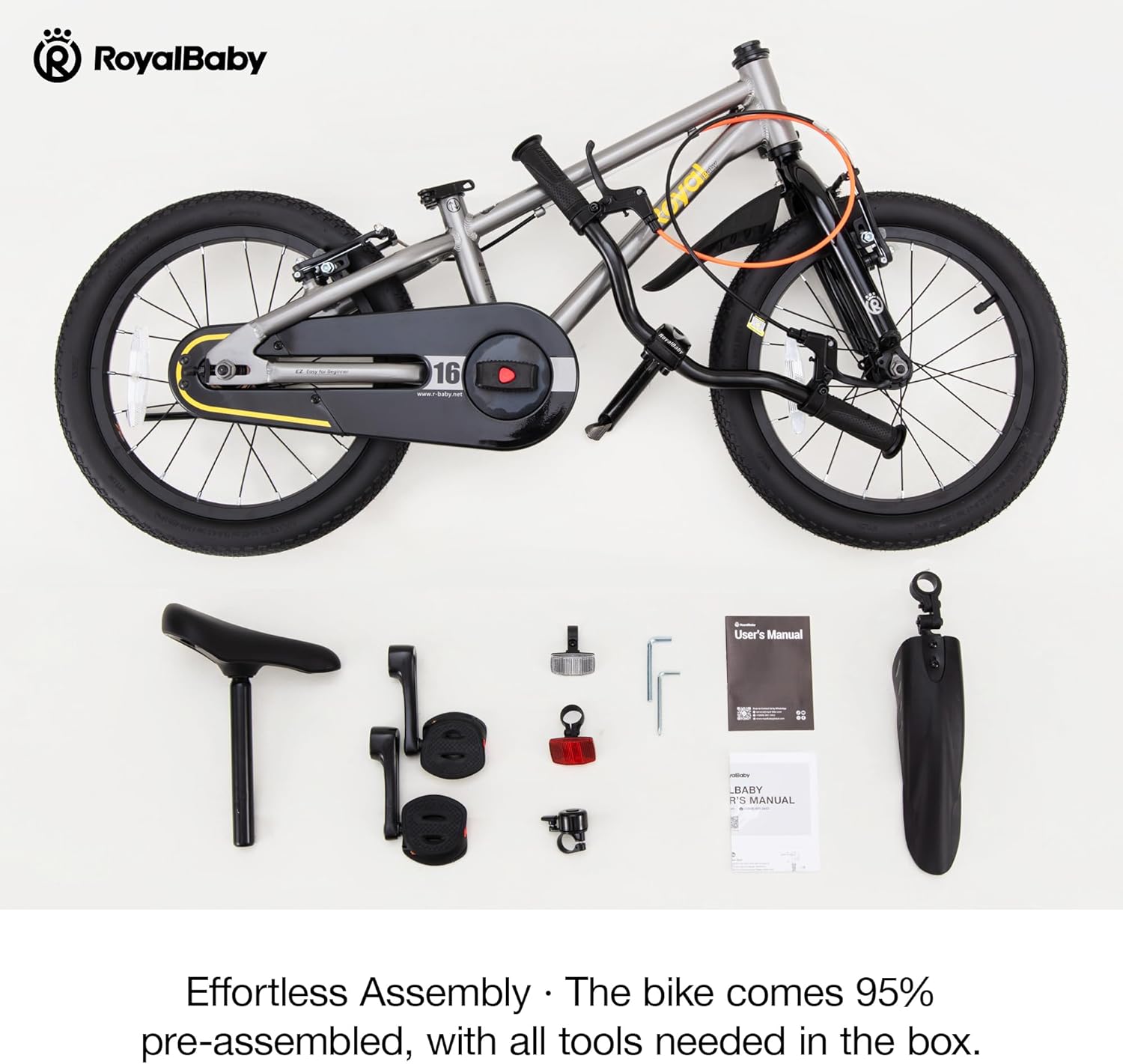 RoyalBaby EZ Fride Kids Bike 16 18 20 Inch  Lightweight Aluminum 2-in-1 Balance to Pedal Bike with One-Key Switch for Boys Girls Ages 4+