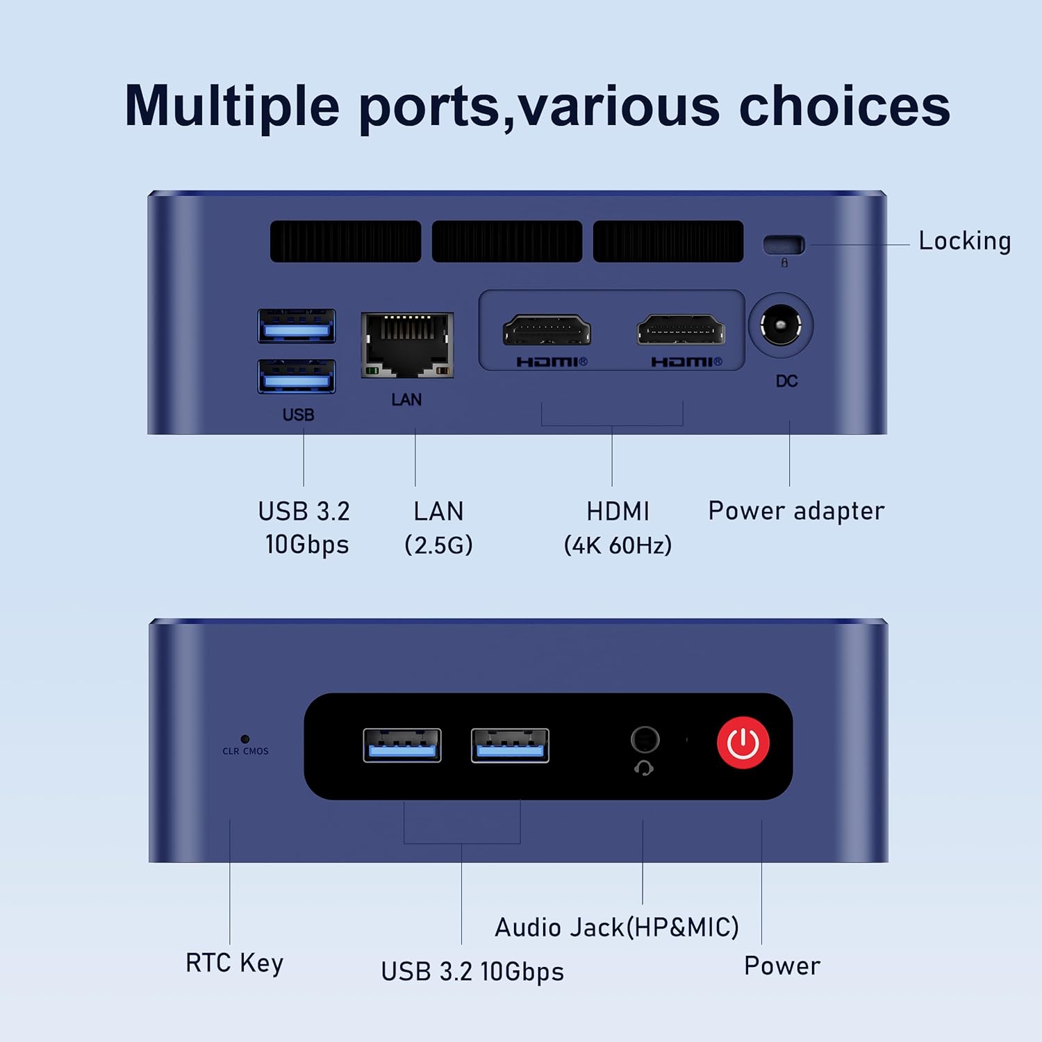 Beelink Mini PC Mini S12 N95 Intel Alder Lake-N95 (up to 3.4GHz) 12GB LPDDR5 500GB SATA3 SSD Mini Desktop Computer  Support 4K@60Hz Dual HDMI Display  2.5G LAN/USB3.2/Low-Power Home/Office Micro PC