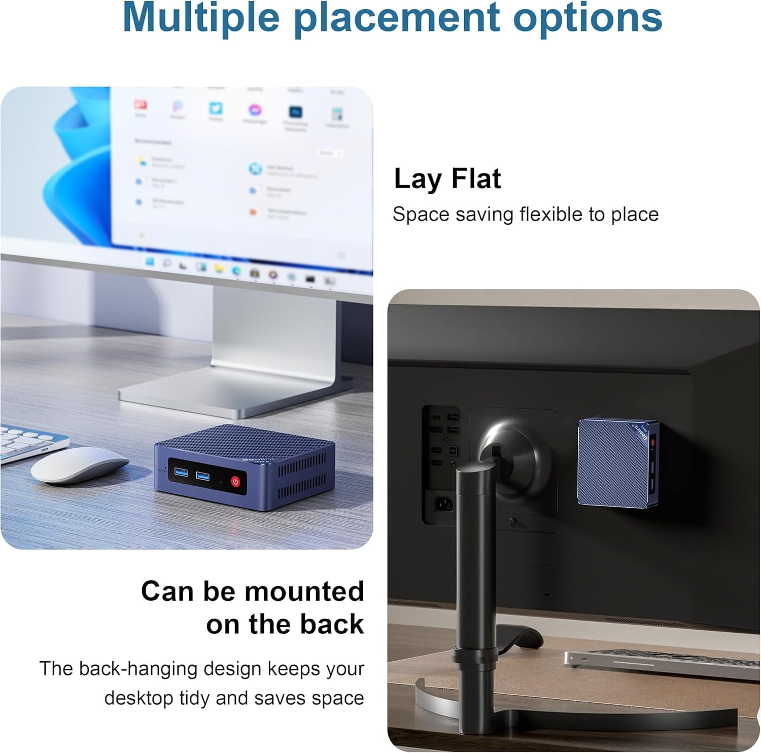 Beelink Mini PC  Intel 12th N95(Up to 3.4GHz) 8GB DDR4 256GB SSD  Mini Desktop Computer 4K Dual HDMI Display  2.5G LAN/WiFi5/USB3.2  WOL for Home Office