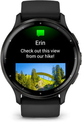 Garmin Venu 3 Running GPS Smartwatch with AMOLED Display  Advanced Health  Fitness Features  Up to 14 Day Battery Life with Signature Power Bundle | Slate with Black Silicone Band