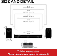 Nakamichi Dragon 11.4.6-Ch Surround System w Dolby Atmos/DTS:X Pro (Pro Cinema Engine)  HiFi AMTs  Dual-Opposing 8" Subs  Bipolar Surr  6 Discrete Height Ch  3000 Watts Max Output. AVR-Grade Soundbar