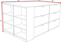 Regency Legacy Stand Up 2 Lateral File/Storage Cabinet/Desk Quad with Bookcase End- Cherry