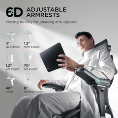 Hbada E3 Pro Ergonomic Office Chair, Big and Tall Office Chair - with 3-Zone Dynamic Lumbar Support, 4D Adjustable Headrest, 6D Adjustable Armrests, Swivel, Black