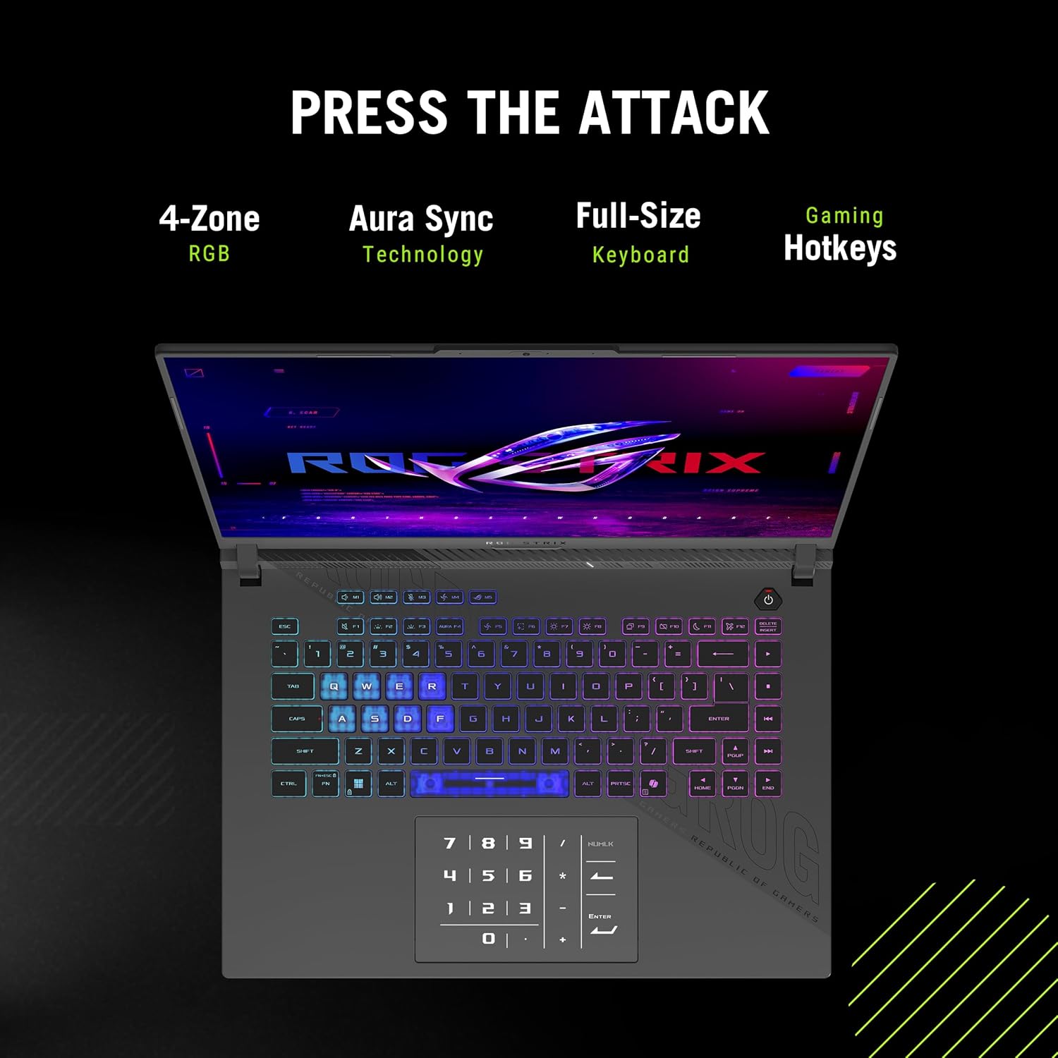 ASUS ROG Strix G16 (2025) Gaming Laptop  16” ROG Nebula 16:10 2.5K 240Hz/3ms  NVIDIA® GeForce RTX™ 5070  AMD Ryzen™ 9 9955HX Processor  32GB DDR5-5600  1TB PCIe Gen 4 SSD  Wi-Fi 6E  Windows 11 Home