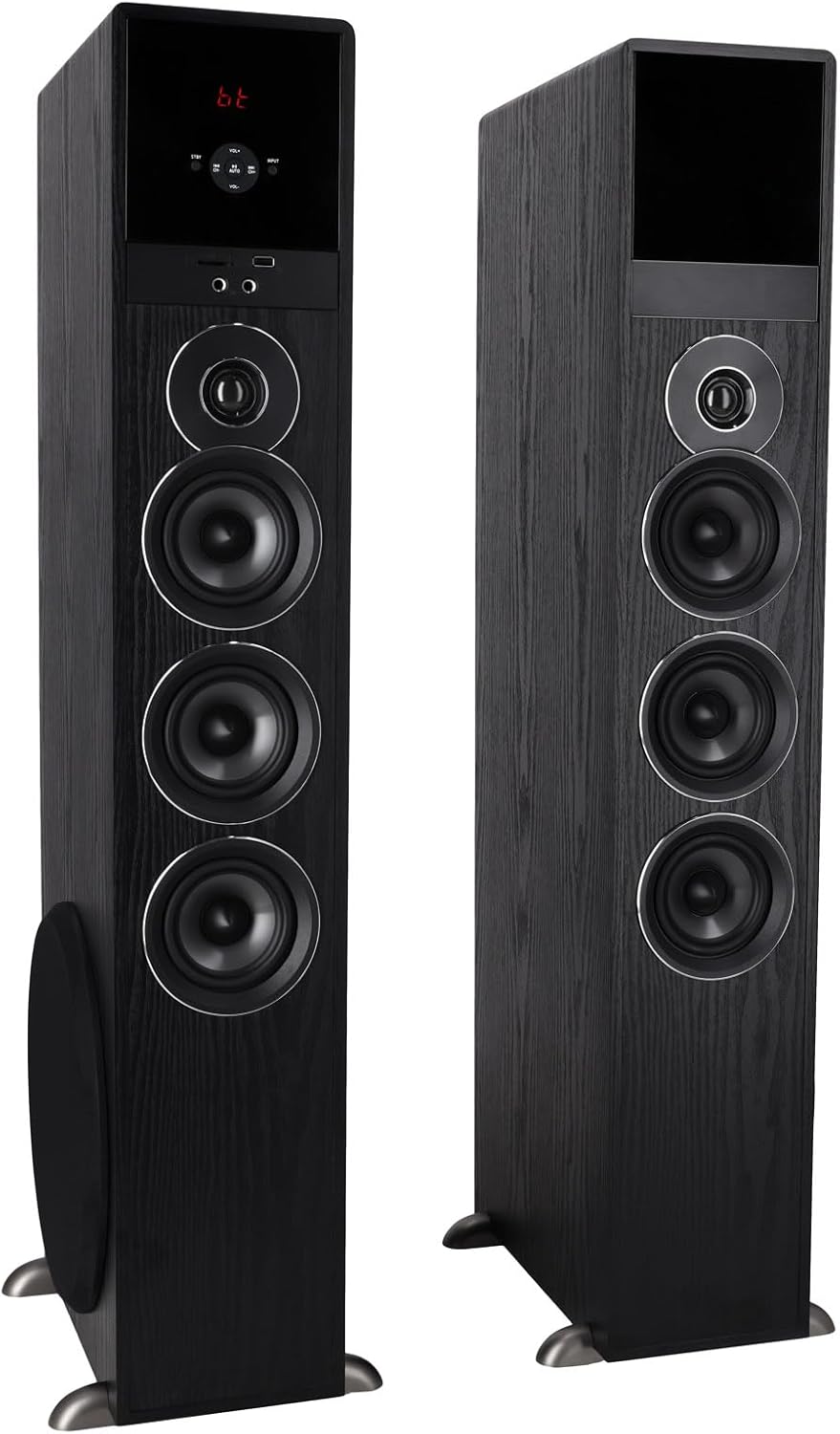 Rockville TM150B Powered Home Theater Tower Speaker System  Black  1000W  10" Subwoofers  Bluetooth  USB/SD Playback  FM Radio  Remote Control  Karaoke Ready  Perfect for Home Entertainment