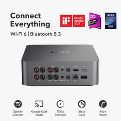 WiiM Ultra Music Streamer & Digital Preamp | 3.5" Touchscreen  Compatible with Google Cast & Alexa  Stream Spotify  Amazon Music  Tidal & More | HDMI ARC  Phono Input & Headphone Output | Space Gray