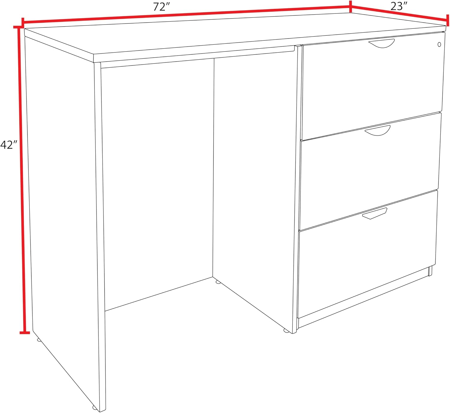 Regency Legacy Stand Up Side to Side Lateral File/Desk- Cherry