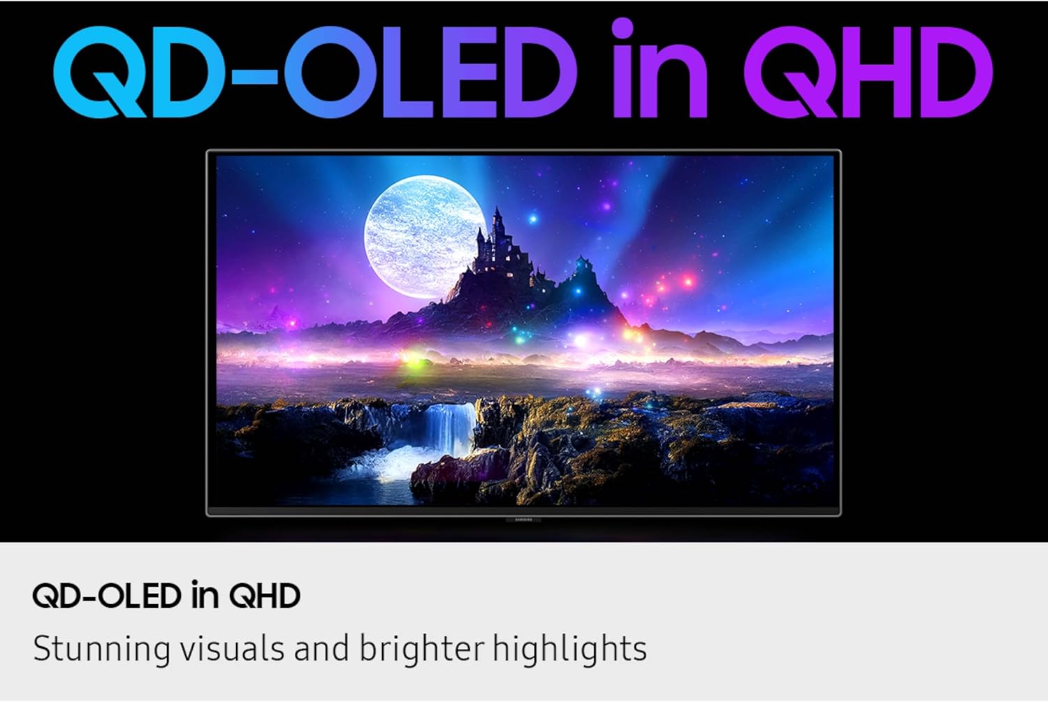 Samsung 27” Odyssey OLED G6 G60SF QHD QD-OLED Gaming Monitor  500Hz Refresh Rate  0.03ms (GtG) Response Time  G-Sync Compatible  VESA DisplayHDR TrueBlack 500  LS27FG602SNXZA  2025  3 Yr Warranty