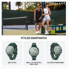 Garmin Lily® 2 Active  Small and Stylish Smartwatch  Built-in GPS  Hidden Display  Patterned Lens  Up to 9 Days Battery Life  Jasper Green with Jasper Green Silicone Band