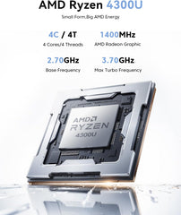 KAMRUI Pinova P1 Mini PC Computer  AMD Ryzen 4300U Processor  16GB DDR4 RAM 256GB M.2 SSD  Mini Desktop Computer Support Triple 4K  USB-C  WiFi  Bluetooth  Ethernet  HTPC for Business  Education  Home