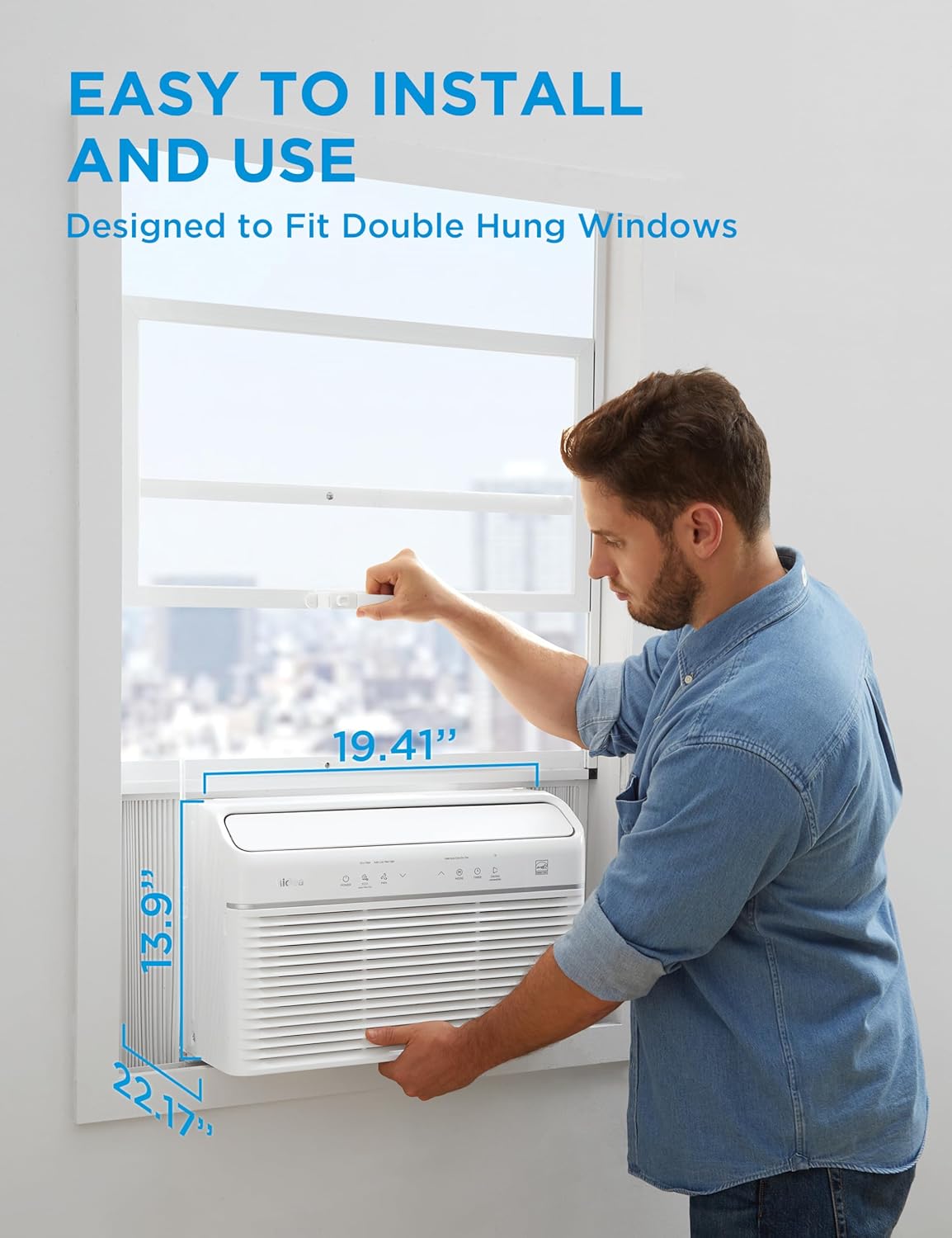 Midea Inverter Window Air Conditioner with Heat – Quiet Window AC Unit and Heat Combo with Dehumidifier – Cools up to 550 Sq. Ft. – Energy Star Rated, Smart Control, Remote, 12,000 BTU