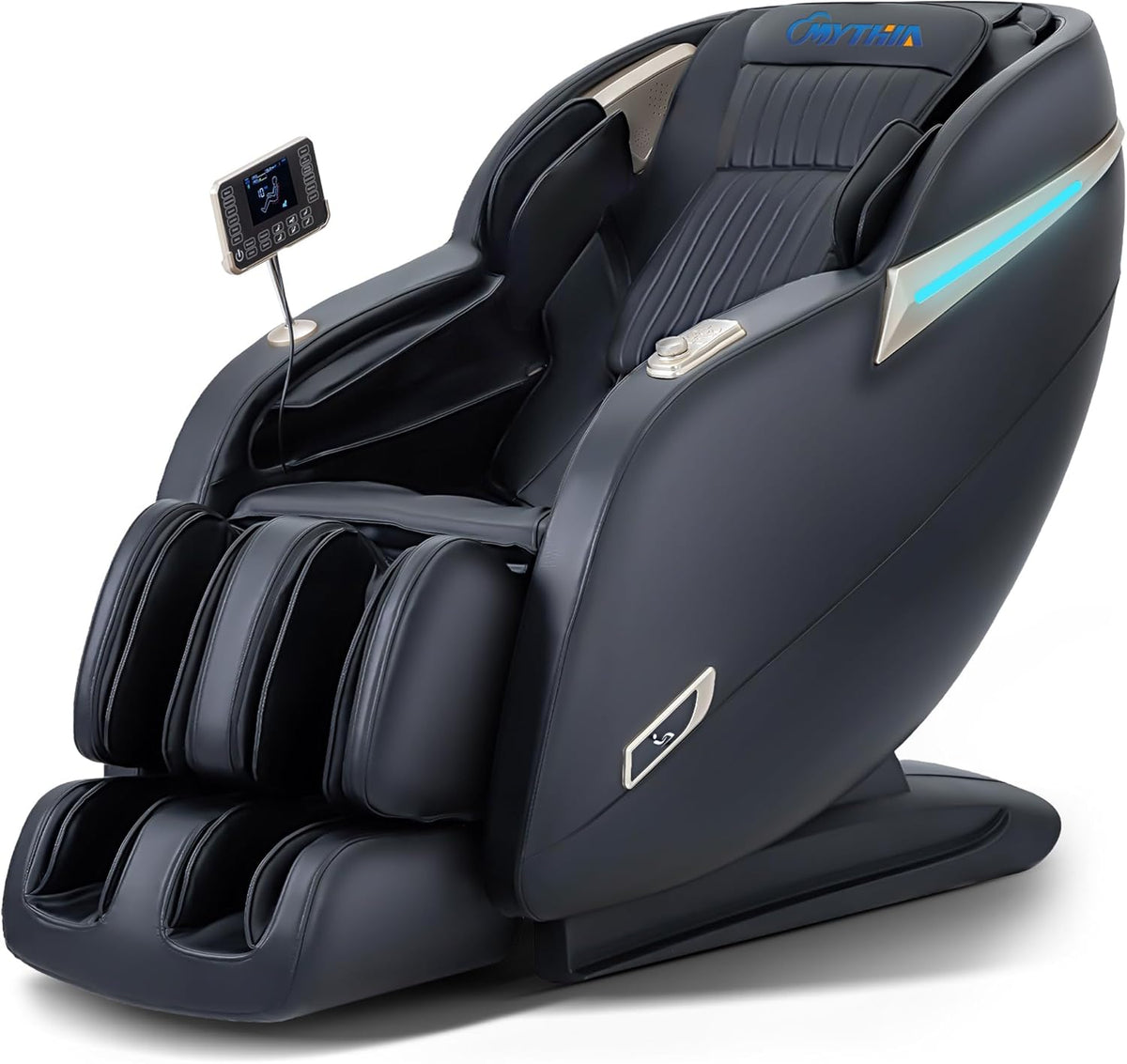 MYTHIA MD906 2026 Massage Chair - Full Body Zero Gravity Recliner with 3D Massage, Heat Therapy, Air Pressure & Foot Roller, Bluetooth & USB Charging Port for Home & Office Use (Black)
