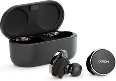 Denon PerL Pro True Wireless Earbuds - Adaptive Active Headphones Wireless Noise Canceling  Masimo Adaptive Acoustic Technology  Spatial Audio  32Hr Battery Life  Wirefree Charging  Black