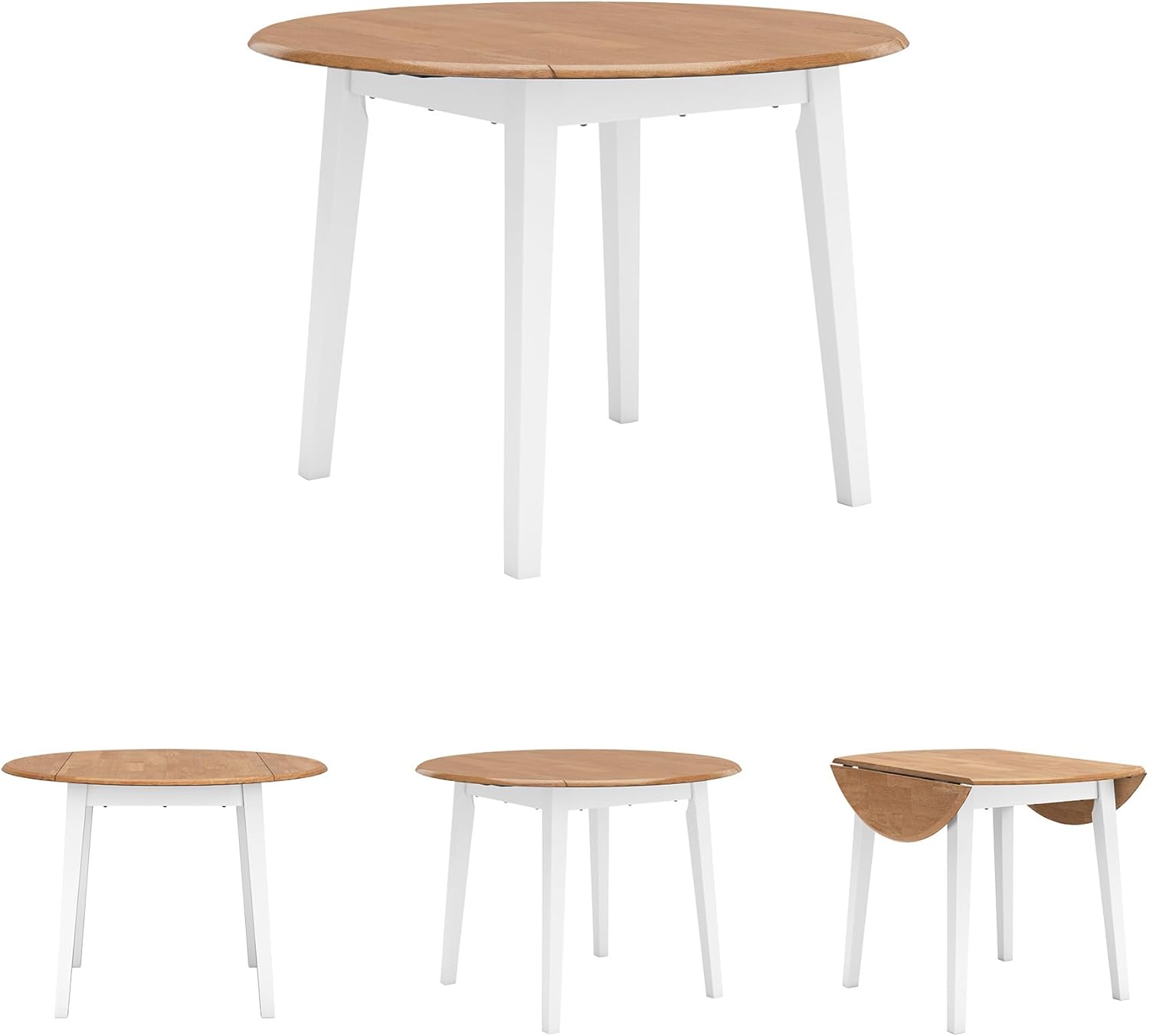 Signature Design by Ashley Gesthaven Casual Dining Drop Leaf Table, Light Brown & White