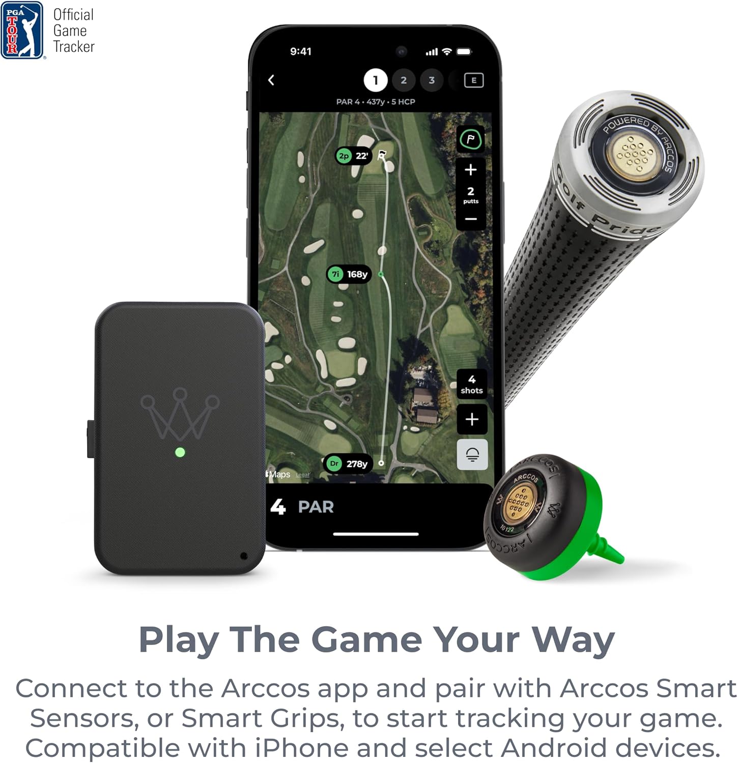 Arccos Link: Track Your Golf Game Without Your Phone  Compatible with Arccos Smart Sensors & Arccos Smart Grips