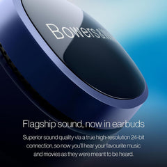Bowers & Wilkins Pi8 Wireless Bluetooth Earbuds (Midnight Blue)  in-Ear Bluetooth Earphones with Qualcomm & aptX Lossless  Active Noise Cancelling Earbuds  3 Built-in Mics  15-Min Quick Charging