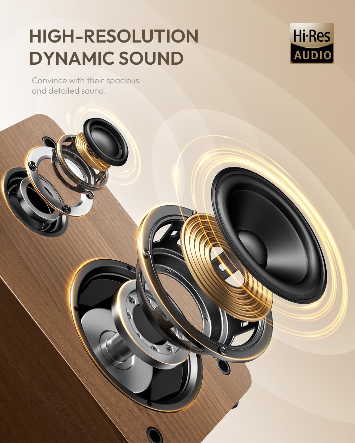 SoulBox S1 Vinyl Record Player with Stereo Speakers  Turntable with Built-in Preamp  S-Shaped Tonearm  33/45 RPM - Walnut