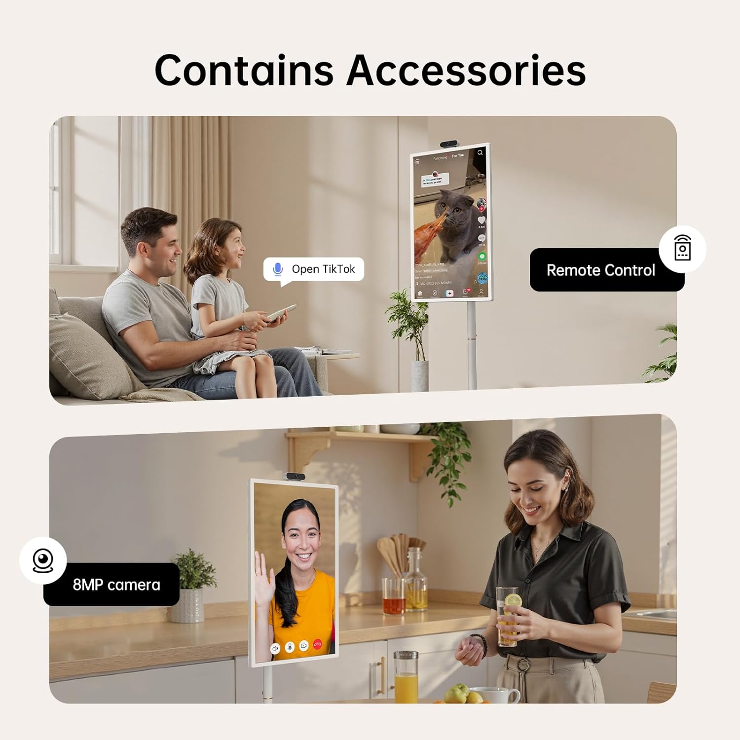 ApoloSign 32 inch UHD 4K Smart Portable TV Gen2  16G +256G Storage  Android 15 OS  15000mAh  Rolling TV on Wheels with Rotatable Touch Screen  Built-in Battery  Full Swivel Rotation  Voice Remote