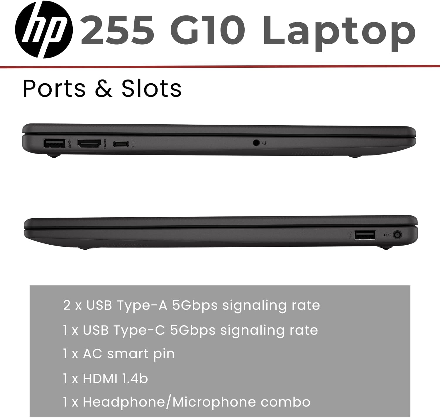 HP 255 G10 15.6" FHD Business Laptop  AMD Ryzen 7 7730U  32GB RAM  1TB PCIe SSD  Numeric Keypad  Webcam  Wi-Fi 6  HDMI  Windows 11 Pro  Black