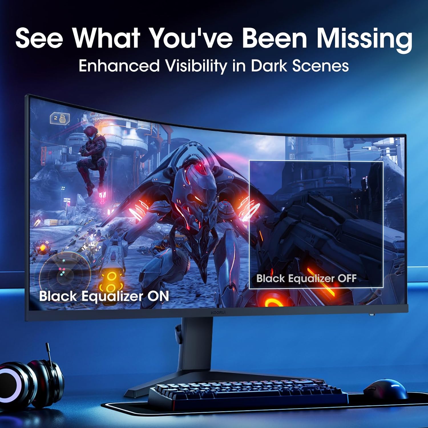 KOORUI 34-inch Curved Ultrawide WQHD 3440×1440 Gaming Monitor  180Hz 1000R- PIP/PBP  1ms(MPRT)  HDR400  DCI-P3 95%  FreeSync Premium  1 x DP 1.4 & 2 x HDMI 2.0  Tilt Height Swivel Adjustment  34E6UC