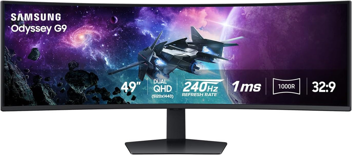 SAMSUNG 49" Odyssey G9 (G95C) Series DQHD 1000R Curved Gaming Monitor  240Hz  1ms(GtG)  DisplayHDR 1000  AMD FreeSync Premium Pro  Eye Saver Mode  Auto Source Switch+  LS49CG950ENXZA  2024