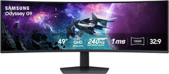 SAMSUNG 49" Odyssey G9 (G95C) Series DQHD 1000R Curved Gaming Monitor  240Hz  1ms(GtG)  DisplayHDR 1000  AMD FreeSync Premium Pro  Eye Saver Mode  Auto Source Switch+  LS49CG950ENXZA  2024