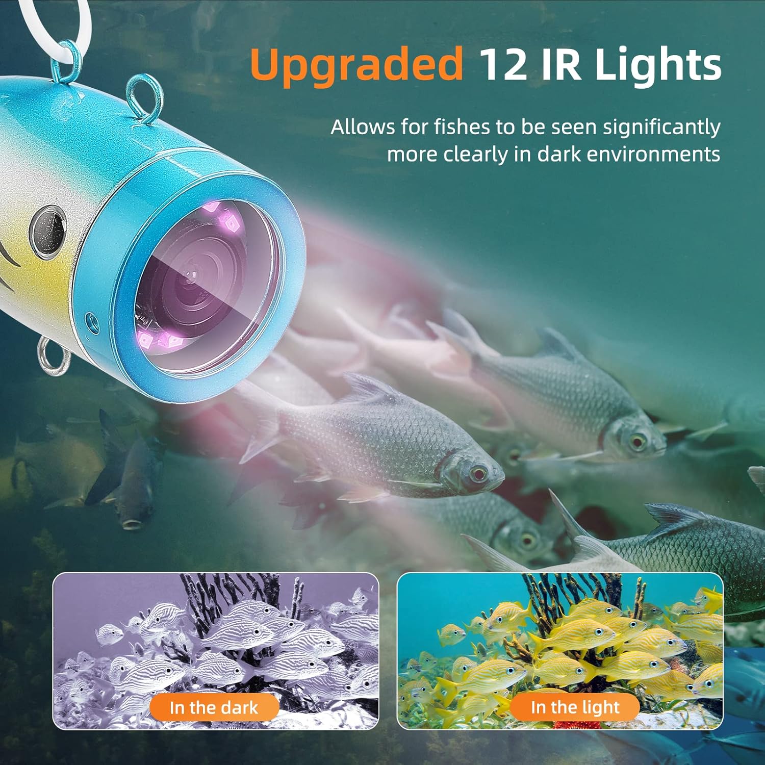Eyoyo Underwater Fishing Camera 7 Inch 15M w/o DVR + 7 Inch 30M w/DVR