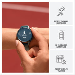 Garmin Lily® 2 Active  Small and Stylish Smartwatch  Built-in GPS  Hidden Display  Patterned Lens  Up to 9 Days Battery Life  Jasper Green with Jasper Green Silicone Band