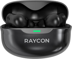 Raycon Pro Earbuds Wireless Bluetooth + 6 Microphones with Hybrid Active Noise Canceling  Sweat & Water-Resistant Earphones  Premium Wireless Ear Buds Bluetooth 40 Hours Playtime (Black)