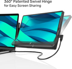 SideTrak Swivel 14" Attachable Portable Monitor Extender  FHD TFT Laptop Dual Screen with Kickstand + Unique Swivel Hinge  Compatible with Mac  PC  Chrome  Powered by USB/Mini HDMI Port (Black)