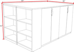 Regency Legacy Stand Up 2 Storage Cabinet/Lateral File/Desk Quad with Bookcase End- Mahogany