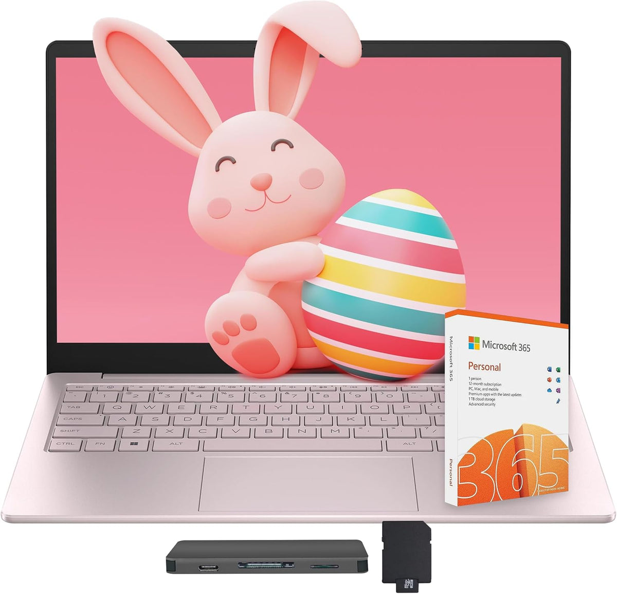 HP Stream 14" Laptop with AI Copilot  Flagship for Students & Business  13th Gen Intel 4-Core  4GB RAM  1.12TB Storage (128GB UFS + 1TB Docking Station)  Office 365 1-Year  Win 11 S  Tranquil Pink