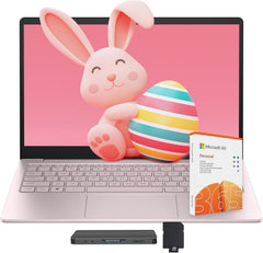 HP Stream 14" Laptop with AI Copilot  Flagship for Students & Business  13th Gen Intel 4-Core  4GB RAM  1.12TB Storage (128GB UFS + 1TB Docking Station)  Office 365 1-Year  Win 11 S  Tranquil Pink