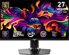 msi MAG 271QP QD-OLED X28 27-inch 2560 x 1440 (QHD) Gaming Monitor  280Hz  Adaptive-Sync  HDR Ready  HDMI  VGA Port  VESA Mountable  Tilt  4-Side Slim Bezel  0.03ms  Black