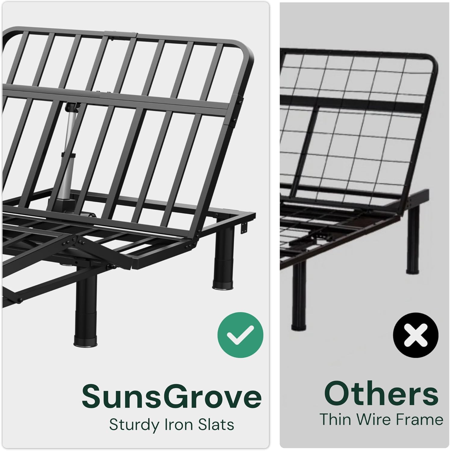 SunsGrove Twin XL Adjustable Bed Frame with Wireless Remote, Zero Gravity, Head & Foot Incline, Anti-Snore, Memory Presets, Quiet Motor, Electric Bed with Adjustable Leg Heights