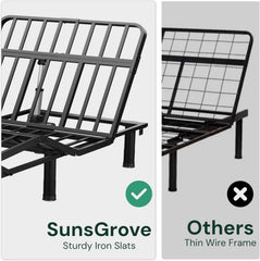 SunsGrove Twin XL Adjustable Bed Frame with Wireless Remote, Zero Gravity, Head & Foot Incline, Anti-Snore, Memory Presets, Quiet Motor, Electric Bed with Adjustable Leg Heights