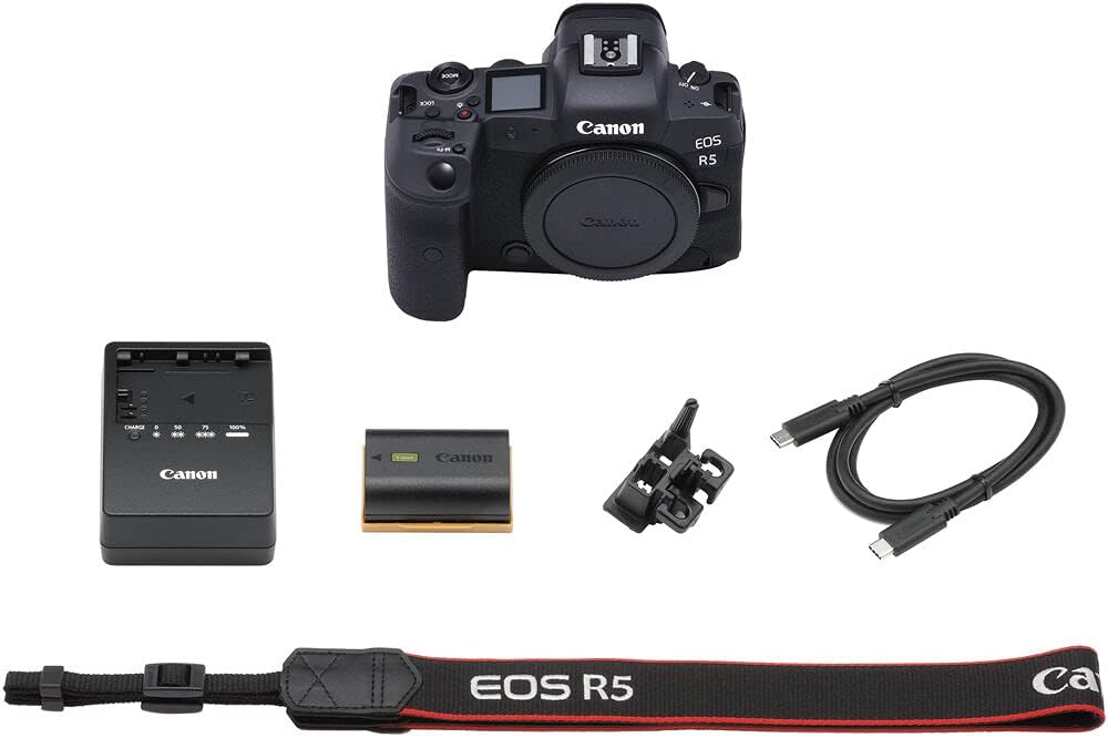Canon EOS R5 Mirrorless Camera – 45MP Full-Frame RF Camera with 8K Video  IBIS  Dual Pixel AF II & 20fps Burst Shooting (4147C002) + 64GB Memory Card + Canon Shoulder Bag