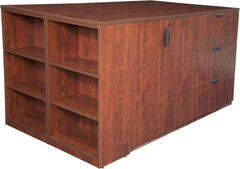 Regency Legacy Stand Up Storage Cabinet/ 3 Lateral File Quad with Bookcase End- Cherry