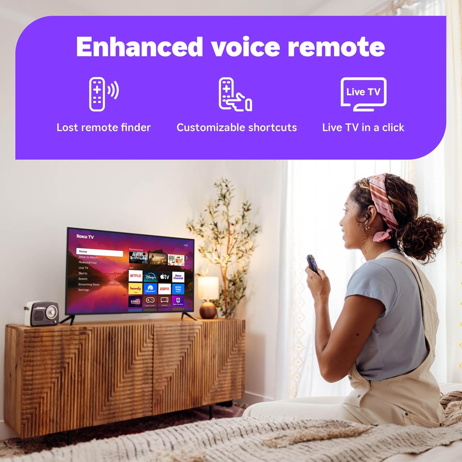 Roku Smart TV – 55-Inch Plus Series  Mini-LED TV – RokuTV with Enhanced Voice Remote – Flat Screen 4K QLED Television with Dolby Vision & Wi-Fi for Streaming Live Local News  Sports