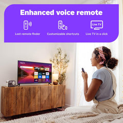 Roku Smart TV – 55-Inch Plus Series  Mini-LED TV – RokuTV with Enhanced Voice Remote – Flat Screen 4K QLED Television with Dolby Vision & Wi-Fi for Streaming Live Local News  Sports