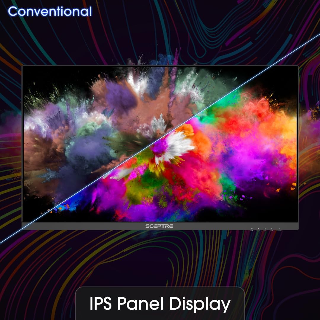 Sceptre New IPS 24-inch Gaming Monitor 180+Hz DP x2 HDMI x2 1ms 100% sRGB Build-in Speakers Machine Black 2026 (E248B-FPT168 Series)