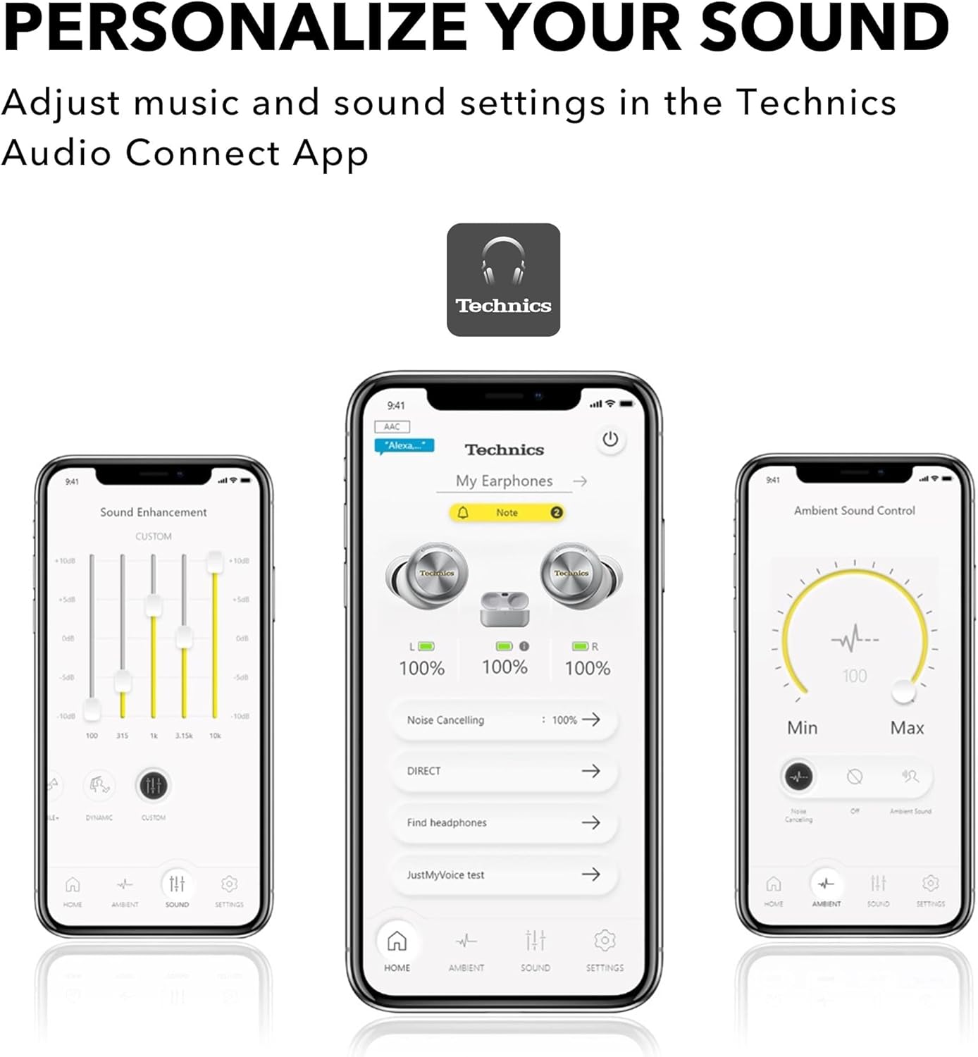 Technics Reference Class Hi-Fi Wireless Earbuds  Dolby Atmos with Head Tracking  Adaptive Noise Cancelling  3 Device Multipoint  10-hr Battery  Wireless Charging  Improved Fit - EAH-AZ100-S (Silver)