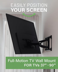 SANUS Full Motion TV Wall Mount for TVs up to 90" - Premium Design Extends 24" with Fingertip Swivel and Tilt - Easy 20 Minute Install - OLF24