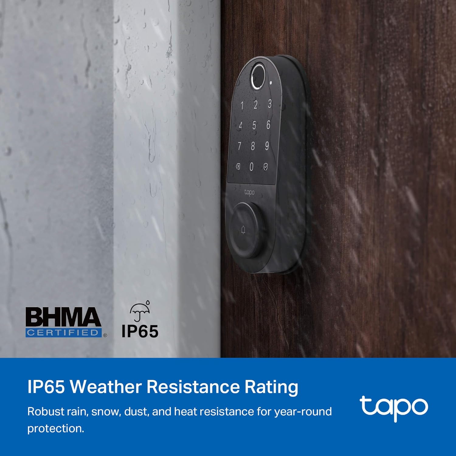 Tapo Smart Door Lock  Deadbolt | Keyless Entry  Fingerprint Recognition  Touchscreen Keypad & in-App Monitoring with Scheduled Access|1-Year Rechargeable Battery |BHMA Grade 2 | DL110