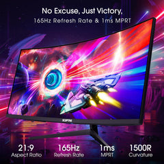 Sceptre 34-Inch Curved Ultrawide WQHD Monitor (3440 × 1440)  R1500  up to 180Hz/165Hz  DisplayPort x2  99% sRGB  1ms  Built-in Speakers  Machine Black  2025 (C345B-QUT168)