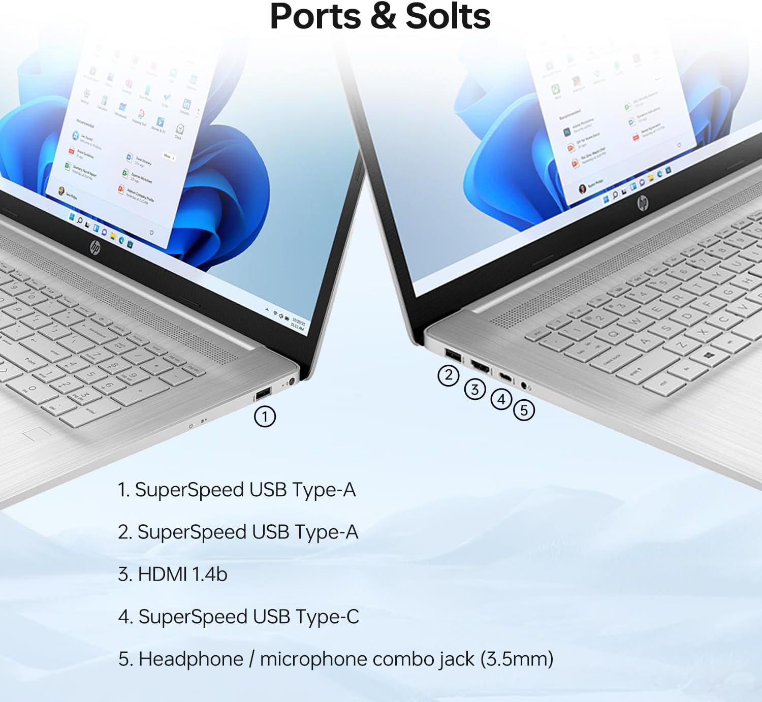 HP 17 Laptop  17.3" HD+ Touchscreen Display  12th Gen Intel Core i7-1255U  64GB RAM  2TB SSD  Webcam  HDMI  SuperSpeed USB Ports  Wi-Fi 6  Windows 11 Home  Silver