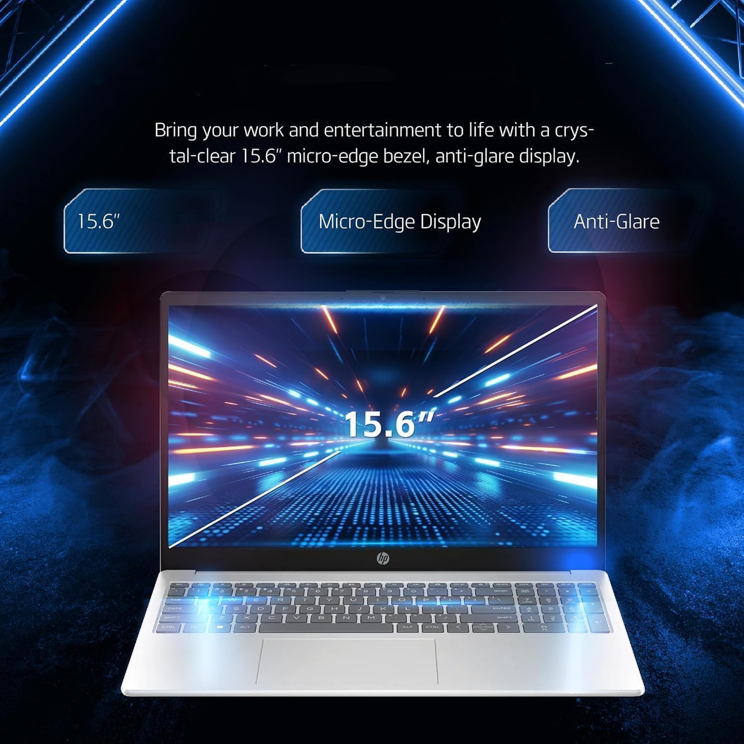 HP New 15.6 inch Laptop Computer  2026 Edition  Intel High-Performance 4 cores N100 CPU  128GB SSD  Copilot AI  Windows 11 Pro with Office 365 for The Web  no Mouse
