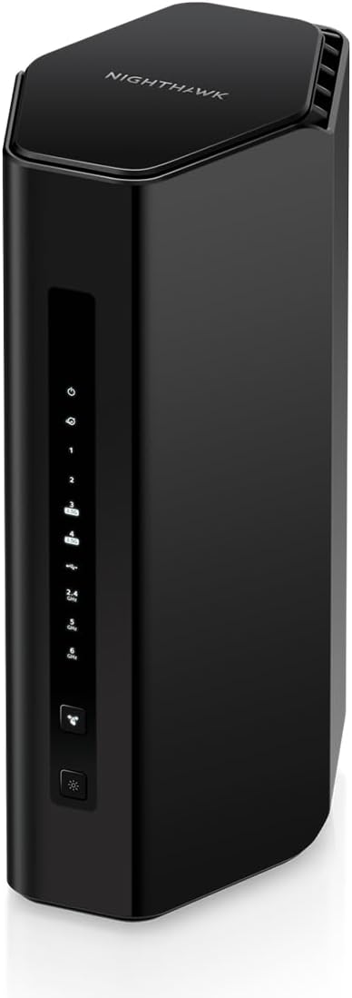 NETGEAR RS300-100NAR Nighthawk RS300 Tri-Band WiFi 7 Router  Wireless Speed Up to 9.3 Gbps  Covers Up to 2500 Sq. Ft.  Black - Certified Refurbished