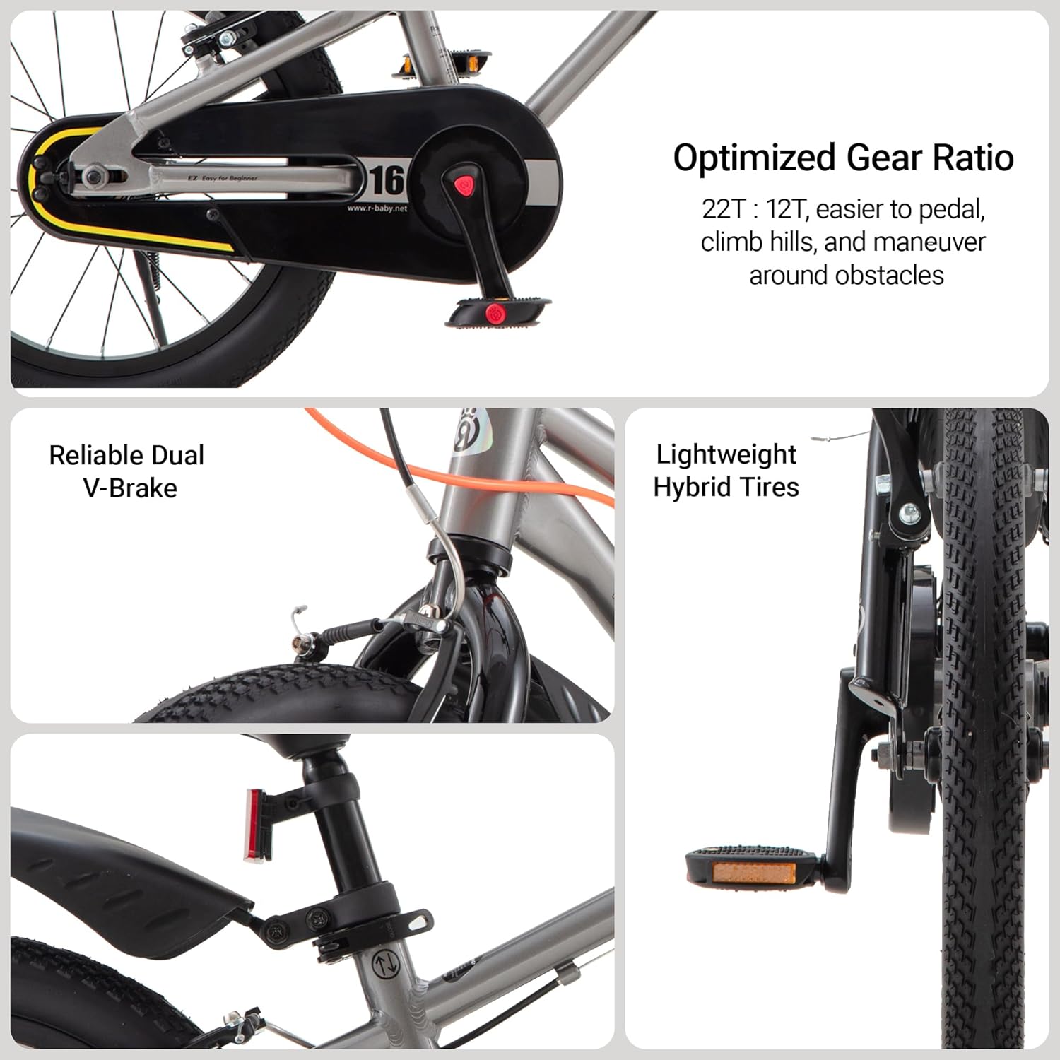 RoyalBaby EZ Fride Kids Bike 16 18 20 Inch  Lightweight Aluminum 2-in-1 Balance to Pedal Bike with One-Key Switch for Boys Girls Ages 4+