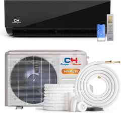 Cooper & Hunter 9,000 BTU 230V Hyper Heat Ductless Mini Split Air Conditioner & Heat Pump – 26 SEER2 Inverter System – Heats Down to -22F – Includes 16FT Installation Kit – Midnight Black